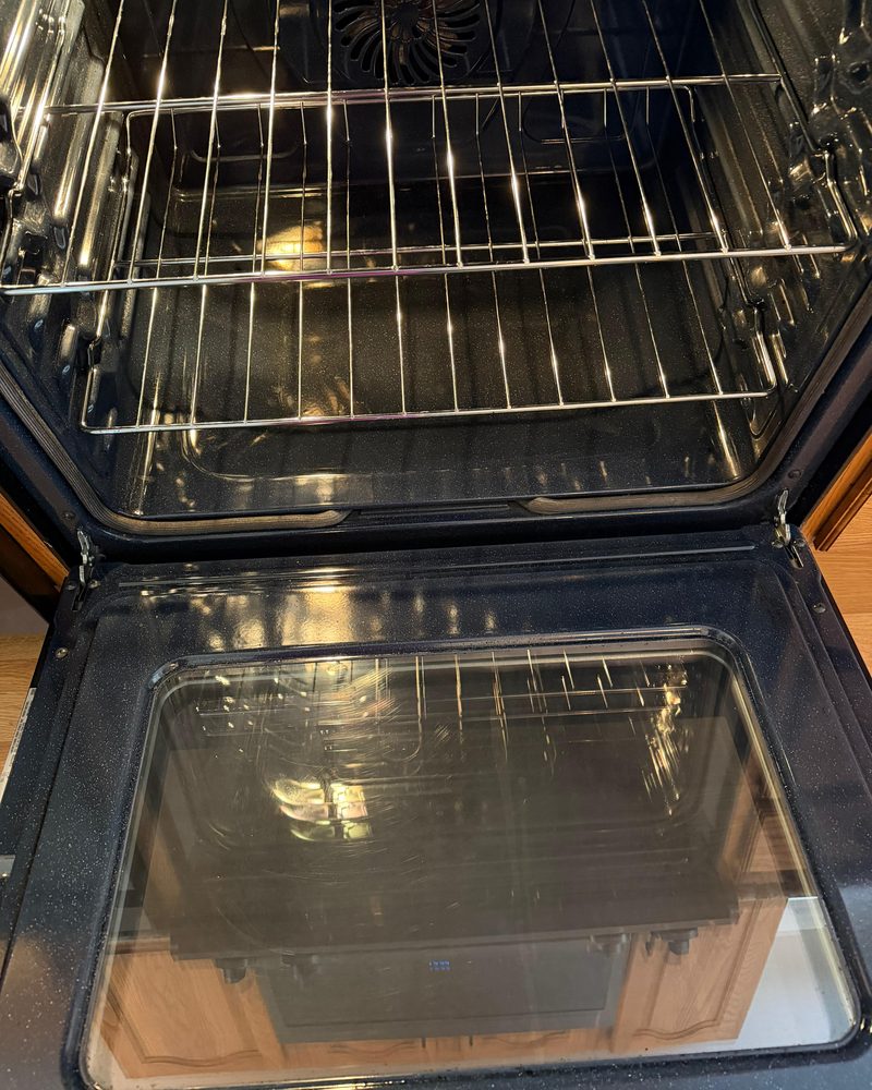An oven interior left gleaming after a deep clean