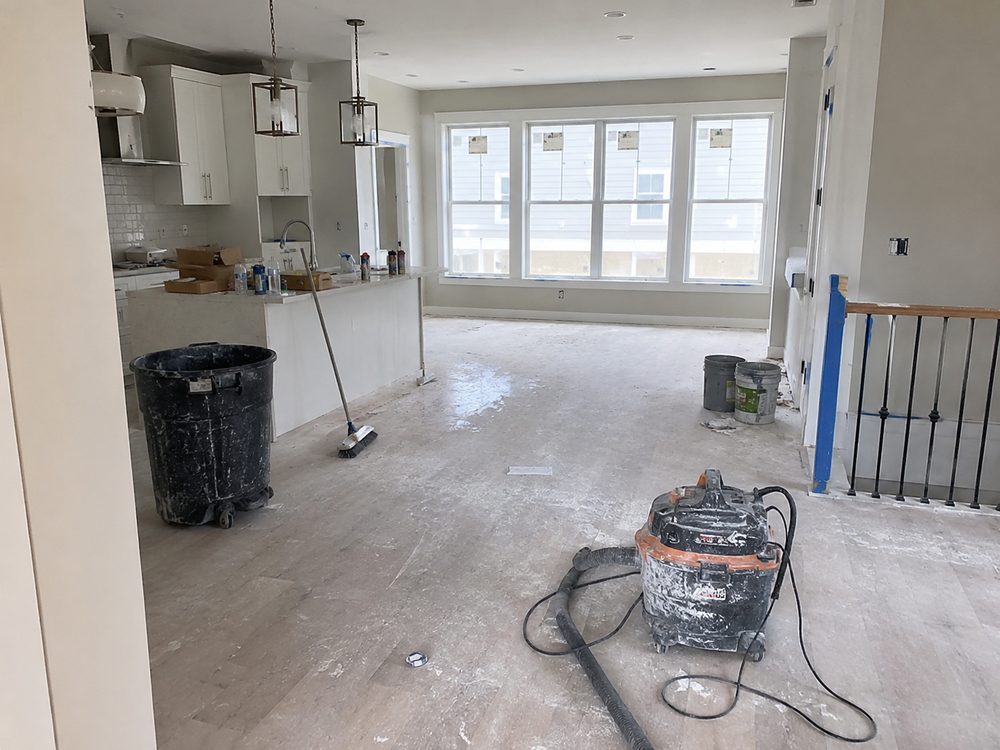 A newly constructed interior ready for detailed post-construction cleaning